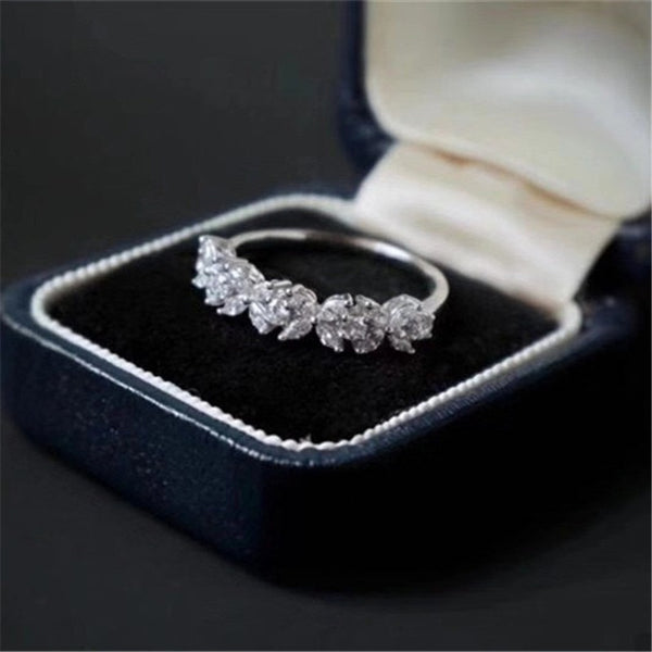 CC Wedding Rings For Women Solid S925 Silver Simple Single Row Cubic