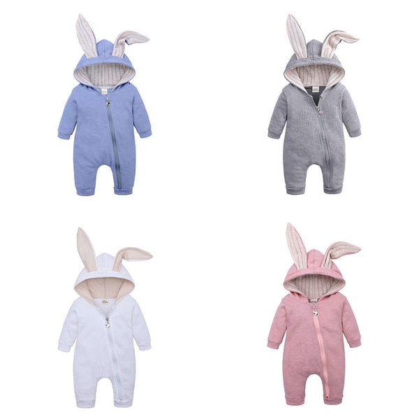 Bunny Baby Hoodie Outfits Rompers Cotton