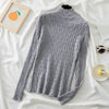 Casual Mock Neck Knitted Women Sweater Winter Fashion Korean Slim