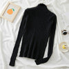 Casual Mock Neck Knitted Women Sweater Winter Fashion Korean Slim