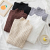 Casual Mock Neck Knitted Women Sweater Winter Fashion Korean Slim