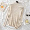 Casual Mock Neck Knitted Women Sweater Winter Fashion Korean Slim