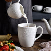 Ceramic Coffeeware Sets White Porcelain Tea Pot Coffee Cup & Saucer