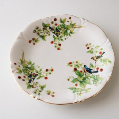 Ceramic Magnolia Petal Shape Bird Berry Dinner Plate Coffee Cup Saucer