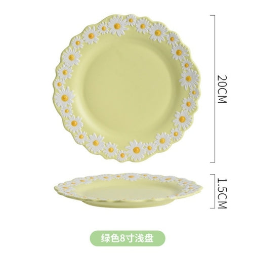 Ceramic Tableware Dishes And Plates Sets Small Daisy Underglaze Home