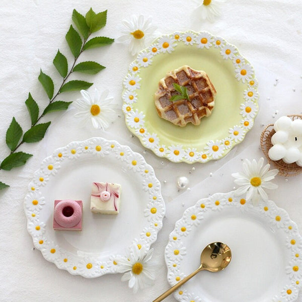 Ceramic Tableware Dishes And Plates Sets Small Daisy Underglaze Home