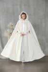 Cheap Winter Warm Ivory Velvet Wedding Hooded Cloak Bridal Cape with