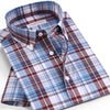 Checkered Mens Casual Shirts 100% Cotton Short Sleeve