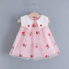 Cherry Embroidery Mesh Baby Girls Dress