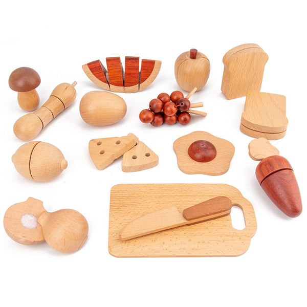 Children's Log Wooden Kitchen Toy Set Pretend Play Simulation