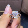 Classic Exquisite Heart shaped Zircon Wedding Ring For Women Party