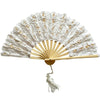 Classic Handmade Bamboo Ribs Embriodery Spanish Hand Lace Fan Bride