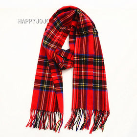 Classic red plaid children scarf warm winter small narrow shawl women