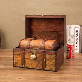 Classical nostalgic pirate treasure box wooden storage storage wooden