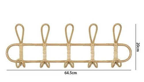 Coat hooks Natural handmade rattan wall hook wall hanger|Hooks &