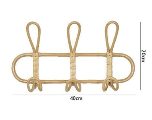 Coat hooks Natural handmade rattan wall hook wall hanger|Hooks &