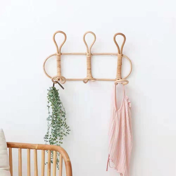 Coat hooks Natural handmade rattan wall hook wall hanger|Hooks &