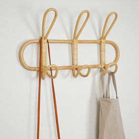 Coat hooks Natural handmade rattan wall hook wall hanger|Hooks &