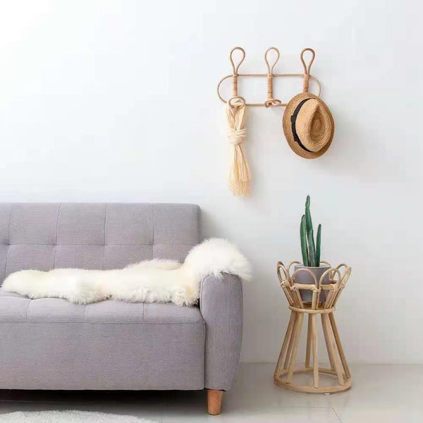 Coat hooks Natural handmade rattan wall hook wall hanger|Hooks &