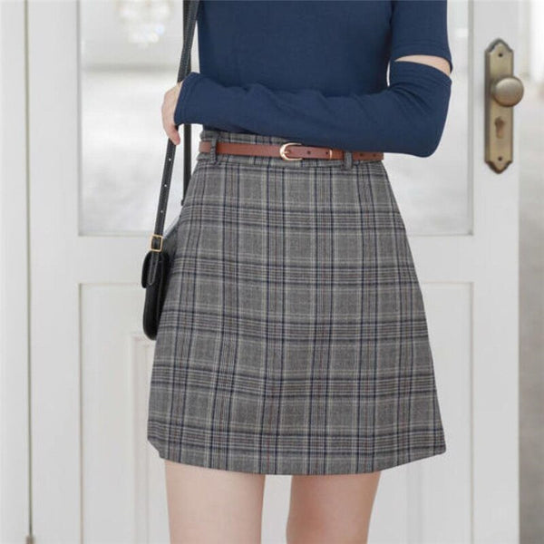 College Style High Waist Skirt