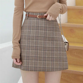 College Style High Waist Skirt
