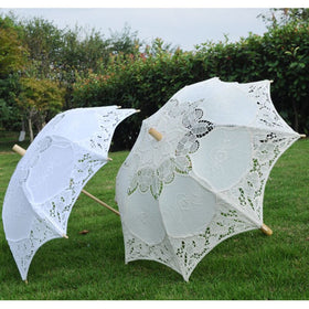Cotton Embroidery Lace Sunshade Handmade Children Wedding Umbrella Parasol