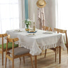 Cotton Linen Lotus Lace Tablecloth