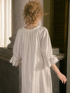 Cotton Nightgown Women Sweet Lovely Sleepwear White Nightgown Spring