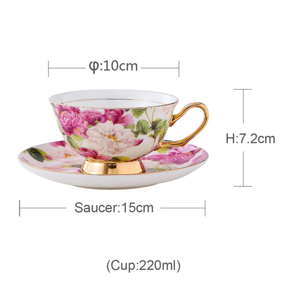 Creative Bone China Coffee Cup Sets Pastoral Coffeeware European Tea