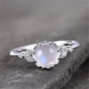 Crystal Rings Moonstone Mosaic Rings for Women Simple Temperament