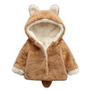 Cute Girls Jacket Plush Warm Hooded Outerwear For Girl Toddler Kids