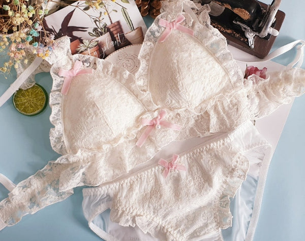 Lace Bra and Panty Set Underwear Women Thin Wire