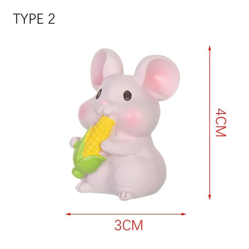 Cute Mouse Figurine Resin Crafts Home Desktop Ornament Miniature Rat