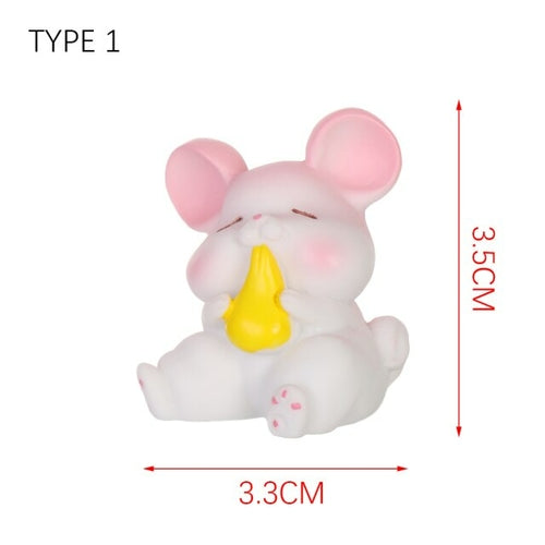 Cute Mouse Figurine Resin Crafts Home Desktop Ornament Miniature Rat