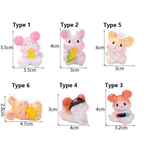 Cute Mouse Figurine Resin Crafts Home Desktop Ornament Miniature Rat