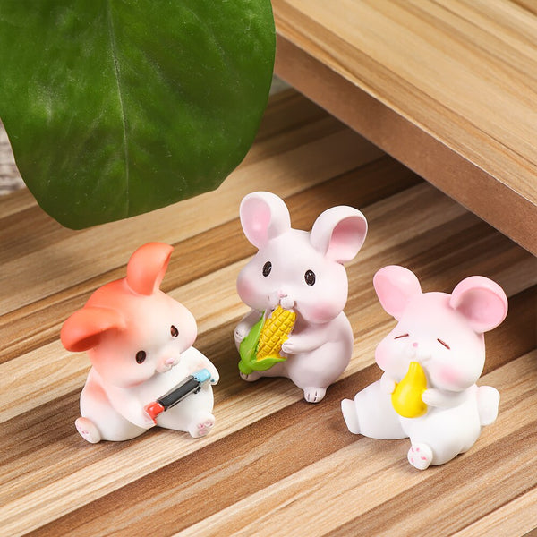 Cute Mouse Figurine Resin Crafts Home Desktop Ornament Miniature Rat