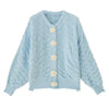 Cute Blue Cottagecore Fashion Sweater Cardigan