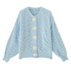 Cute Blue Cottagecore Women Fashion Sweater Cardigan