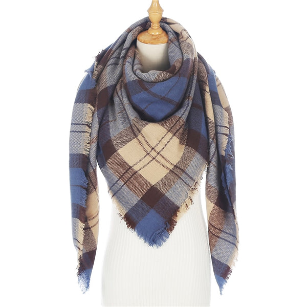 Designer 2020 knitted spring winter women scarf plaid warm cashmere