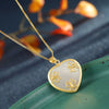 Designer original new inlaid natural Hetian jade heart shaped necklace