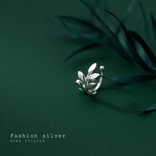 Dreamhonor Simple Elegant 925 Sterling Silver Round Leaves Clip