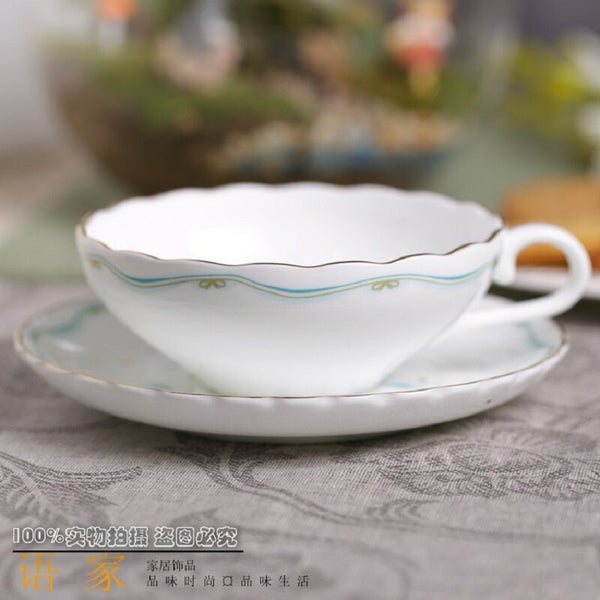 English Afternoon Tea High Grade Bone China Coffee Cup And Saucer