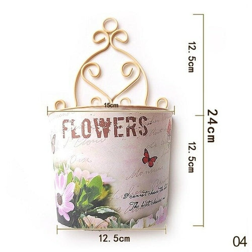 Europe Plastic Wall Hanging Planter Flower Vase Pots Basket Holder