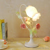 European Creative Pink Flower Table Lamps Cute Princess Pink Girl Warm