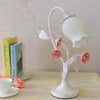 European Creative Pink Flower Table Lamps Cute Princess Pink Girl Warm