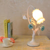 European Creative Pink Flower Table Lamps Cute Princess Pink Girl Warm