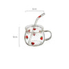 European Heat Resistant Cute Strawberry Glass Milk Tea Cup with Handle