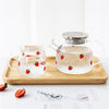 European Heat Resistant Cute Strawberry Glass Milk Tea Cup with Handle