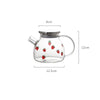 European Heat Resistant Cute Strawberry Glass Milk Tea Cup with Handle