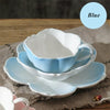 European Light Luxury Ceramic Flower Shape Coffee Cup with Saucer